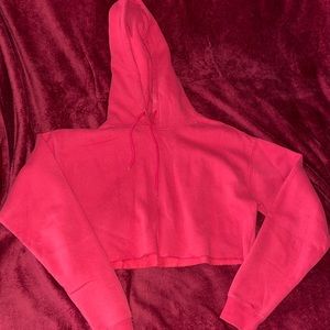 Red Cropped Hoodie
